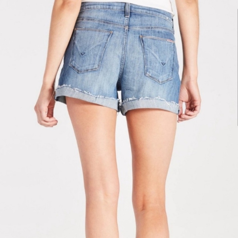 Hudson Valeri Cut Off 1" Cuff Short - 27 Denim Shorts Premium Denim Relaxed Fit - Picture 3 of 9